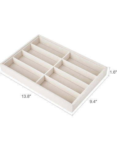 Organizador de Gafas Mkono Terciopelo Beige 8 Compartimentos