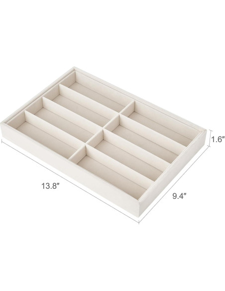 Organizador de Gafas Mkono Terciopelo Beige 8 Compartimentos