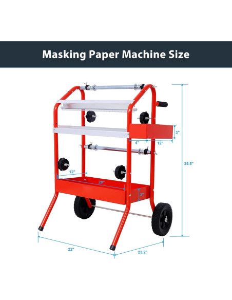 Máquina de Papel de Enmascarar Nanberone 45.72 cm con Almacenamiento
