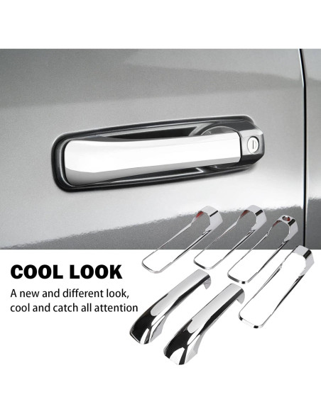Cubiertas de Manijas de Puerta Cromo Tutor Auto para Dodge Ram 2009-2018 Cubiertas de Manijas de Puerta Cromo Tutor Auto para Dodge Ram 2009-2018