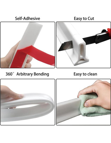 Dique de Ducha Plegable MVUENLEYOG 99 cm Negro Silicona