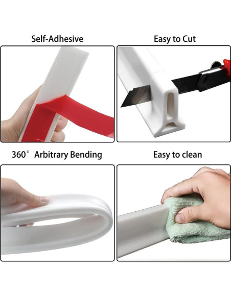 Dique de Ducha Plegable MVUENLEYOG 99 cm Negro Silicona