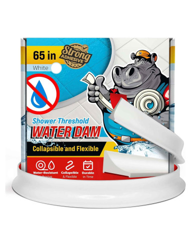 Barrera de Agua para Ducha Hippo Dam 165 cm Blanca