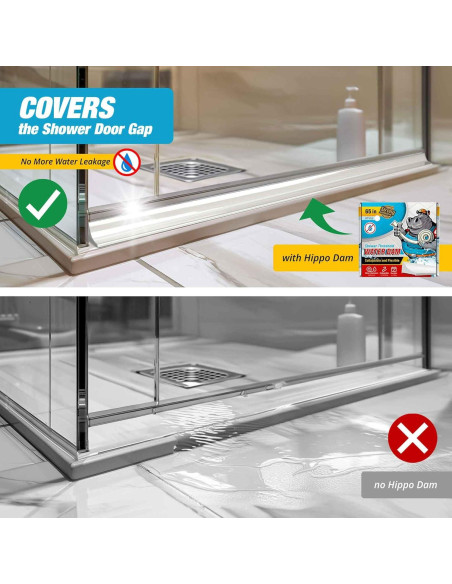 Barrera de Agua para Ducha Hippo Dam 165 cm Blanca
