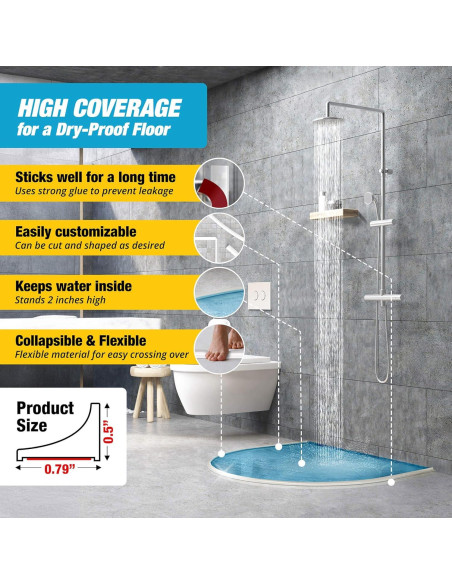 Barrera de Agua para Ducha Hippo Dam 165 cm Blanca