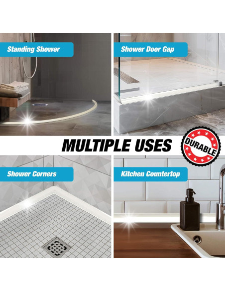 Barrera de Agua para Ducha Hippo Dam 165 cm Blanca