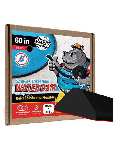 Barrera de Agua para Ducha Hippo Dam 60" Triangular Negra