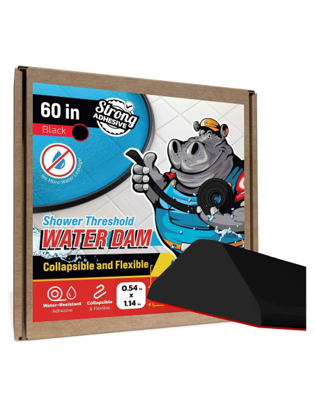 Barrera de Agua para Ducha Hippo Dam 60" Triangular Negra