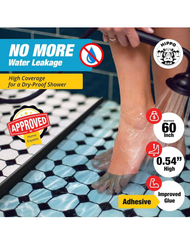 Barrera de Agua para Ducha Hippo Dam 60" Triangular Negra