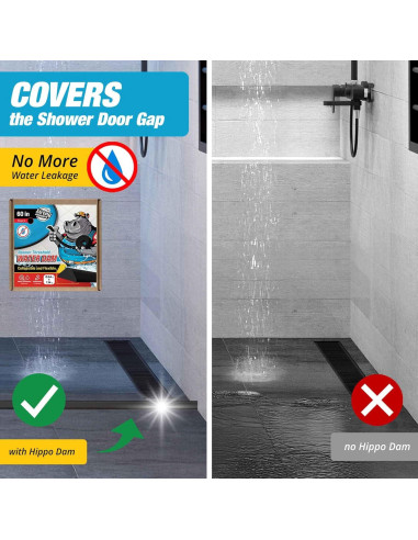 Barrera de Agua para Ducha Hippo Dam 60" Triangular Negra
