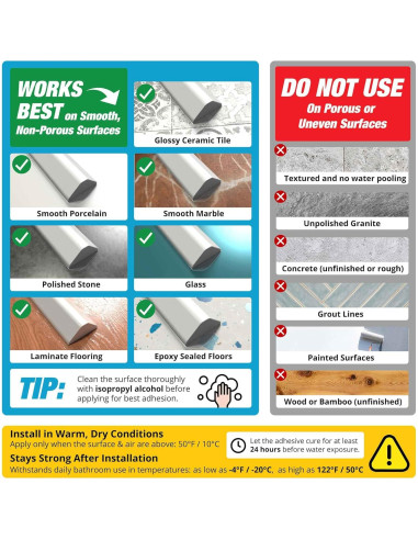 Barrera de Agua para Ducha Hippo Dam 60" Triangular Negra