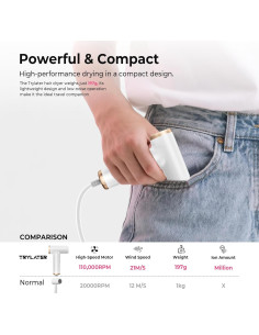 Secador de Pelo Mini Trylater 110,000 RPM 4 Temperaturas 2