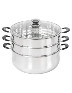 Olla Vapor Concord 30.28L Acero Inoxidable 3 Niveles