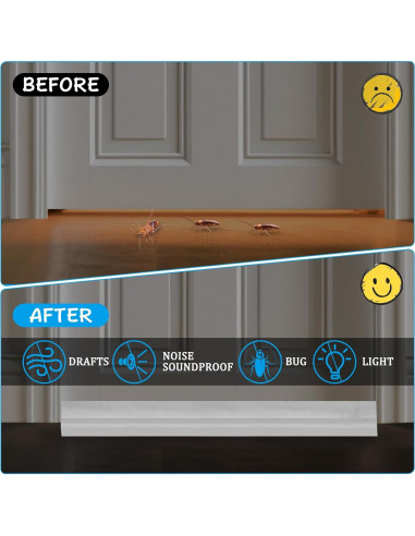 Tapón Ajustable para Corrientes de Aire TXHOIHF 91 cm Blanco