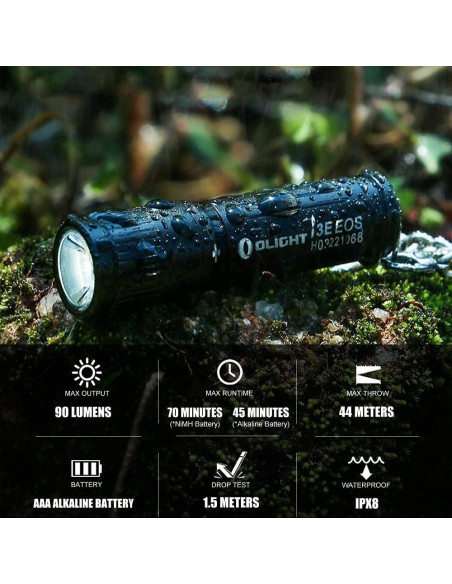 Linterna EDC OLIGHT i3E AAA 90 Lúmenes IPX8 con Clip
