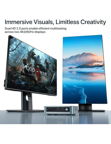 Mini PC PELADN WI-4 N5095, 8GB RAM, 256GB SSD, Doble Pantalla 4K