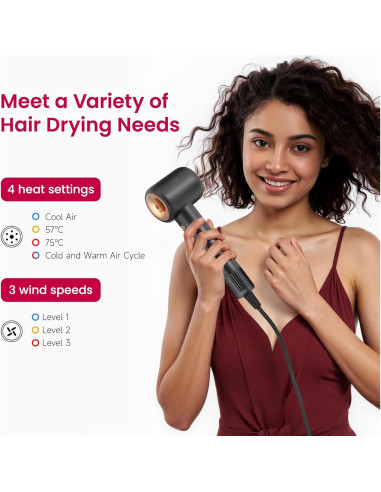 Secador de Pelo COSHARE HD10U-BK 800 Millones Iones Negativos