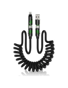 Cable de Carga USB 4 en 1 Wright 240W Rápido 2m Espiral