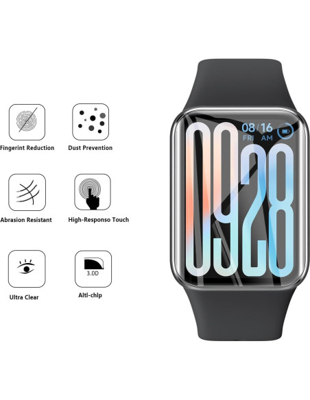 Paquete de 2 Protectores de Pantalla TPU para Xiaomi Smart Band 9 Pro