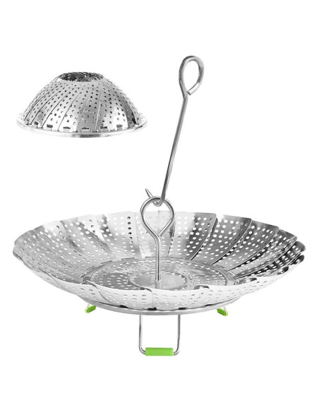 Cesta de Vapor KZNXCVI Acero Inoxidable 24 cm Ajustable