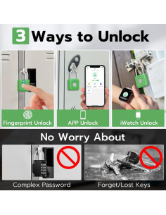 Candado Biométrico Keylesslife P8 Verde con App y Huella Dactilar 2