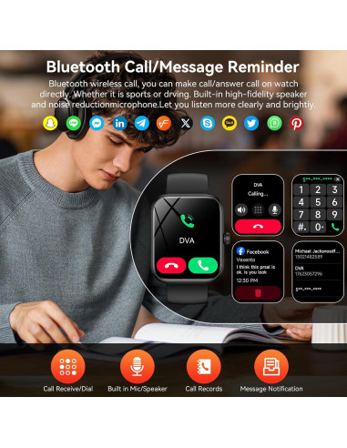 Reloj Inteligente BOOOMIC IDW25 con Alexa, Pantalla Táctil 4.65 cm