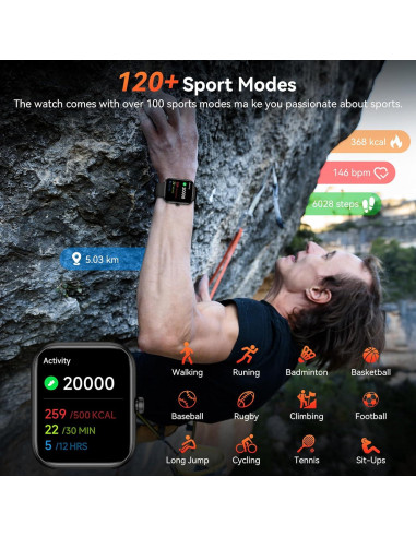 Reloj Inteligente BOOOMIC IDW25 con Alexa, Pantalla Táctil 4.65 cm