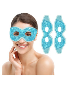 2 Máscaras de Ojos de Hielo Reutilizables SEIWEHIDO Azul