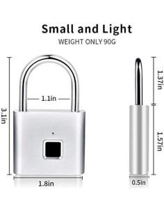 Candado de Huella Dactilar QEBIDUM Mini USB Recargable 2