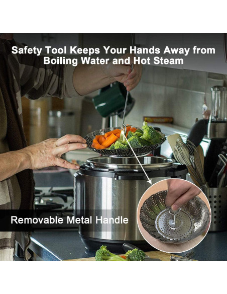 Cesta de Vapor KZNXCVI Acero Inoxidable 24 cm Ajustable