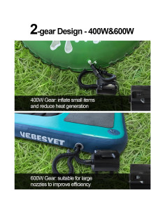 Bomba de aire eléctrica VEBESYET 400W/600W inflador/desinflador 2