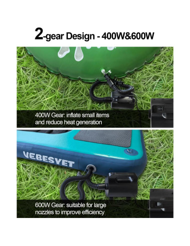 Bomba de aire eléctrica VEBESYET 400W/600W inflador/desinflador