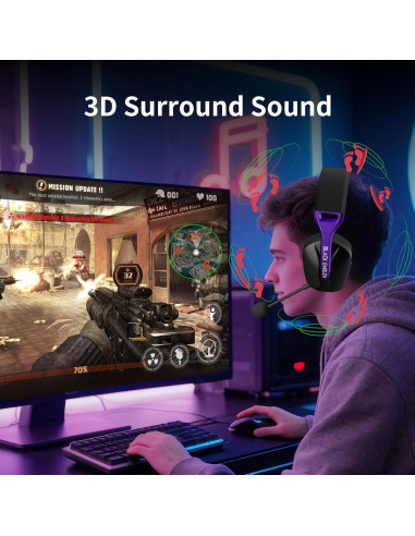 Auricular Gaming Inalámbrico Black Emblem X1 50H Bluetooth 5.4