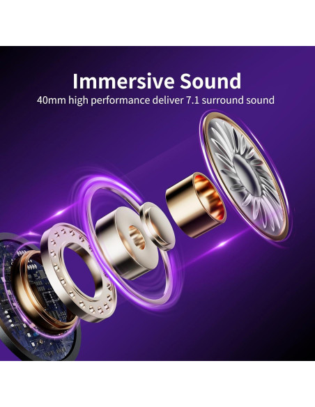 Auricular Gaming Inalámbrico Black Emblem X1 50H Bluetooth 5.4 Auricular Gaming Inalámbrico Black Emblem X1 50H Bluetooth 5.4