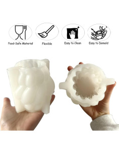 Molde de Vela 3D Silicona Metulip Geométrico 9.4x8.4cm 2