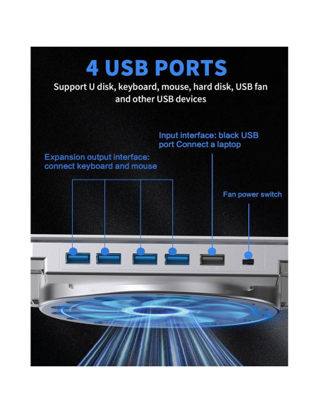 Soporte de Enfriamiento para Laptop Soundance LS3 16" Ajustable