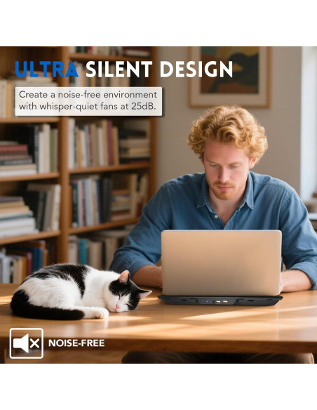 Base de Enfriamiento Coolertek para Laptop 12-17" con 5 Ventiladores