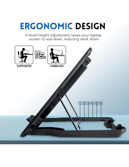 Base de Enfriamiento Coolertek para Laptop 12-17" con 5 Ventiladores