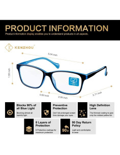 Gafas K KENZHOU Bloqueo Luz Azul 2 Paquetes Unisex 2