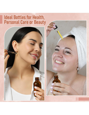 AOZITA 4 Botellas Goteo 100ml Ámbar con Embudo y Etiquetas