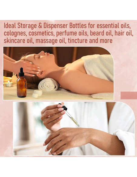 AOZITA 4 Botellas Goteo 100ml Ámbar con Embudo y Etiquetas