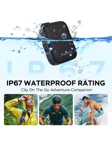 Altavoz Bluetooth Portátil INSMY Clip-S IP67 Impermeable 77g