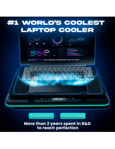 KLIM Turbofrost Enfriador de Laptop hasta 43.18 cm - 4 Ventiladores RGB 2