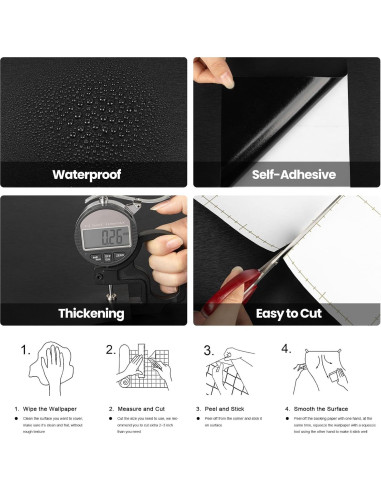 Papel Tapiz Autoadhesivo LXCREAT Negro Metálico 39.9x199.4 cm