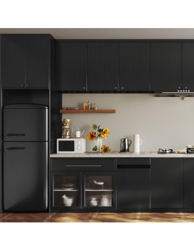 Papel Tapiz Autoadhesivo LXCREAT Negro Metálico 39.9x199.4 cm