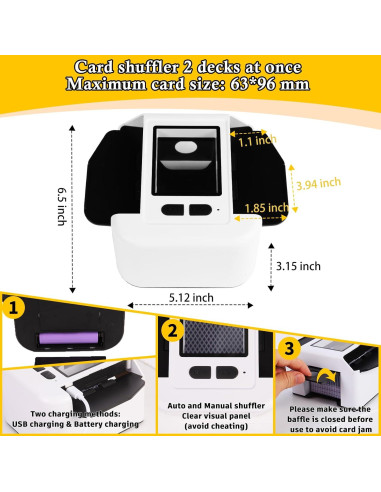 Barajador de cartas automático Buldoospok M1 recargable USB-C