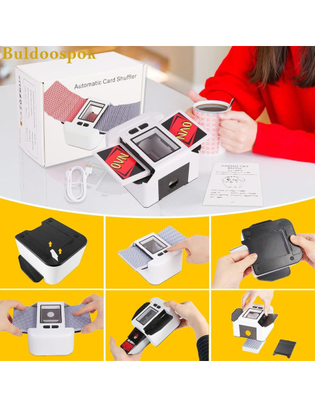 Barajador de cartas automático Buldoospok M1 recargable USB-C