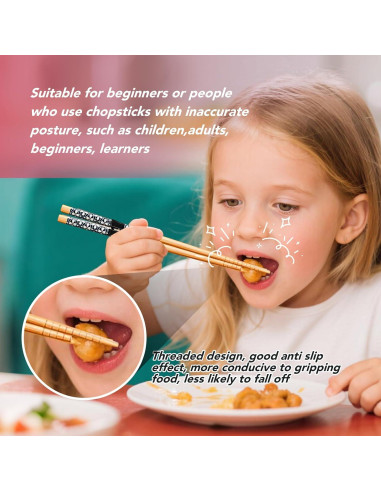 7 Pares de Palillos de Entrenamiento EAEDMY 22.5cm Reutilizables