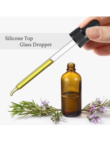 AOZITA 4 Botellas Goteo 100ml Ámbar con Embudo y Etiquetas