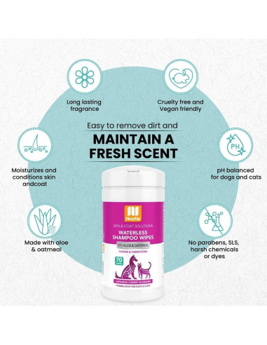 Toallitas de Champú Sin Agua Nootie 70 Unidades - Flor de Cerezo